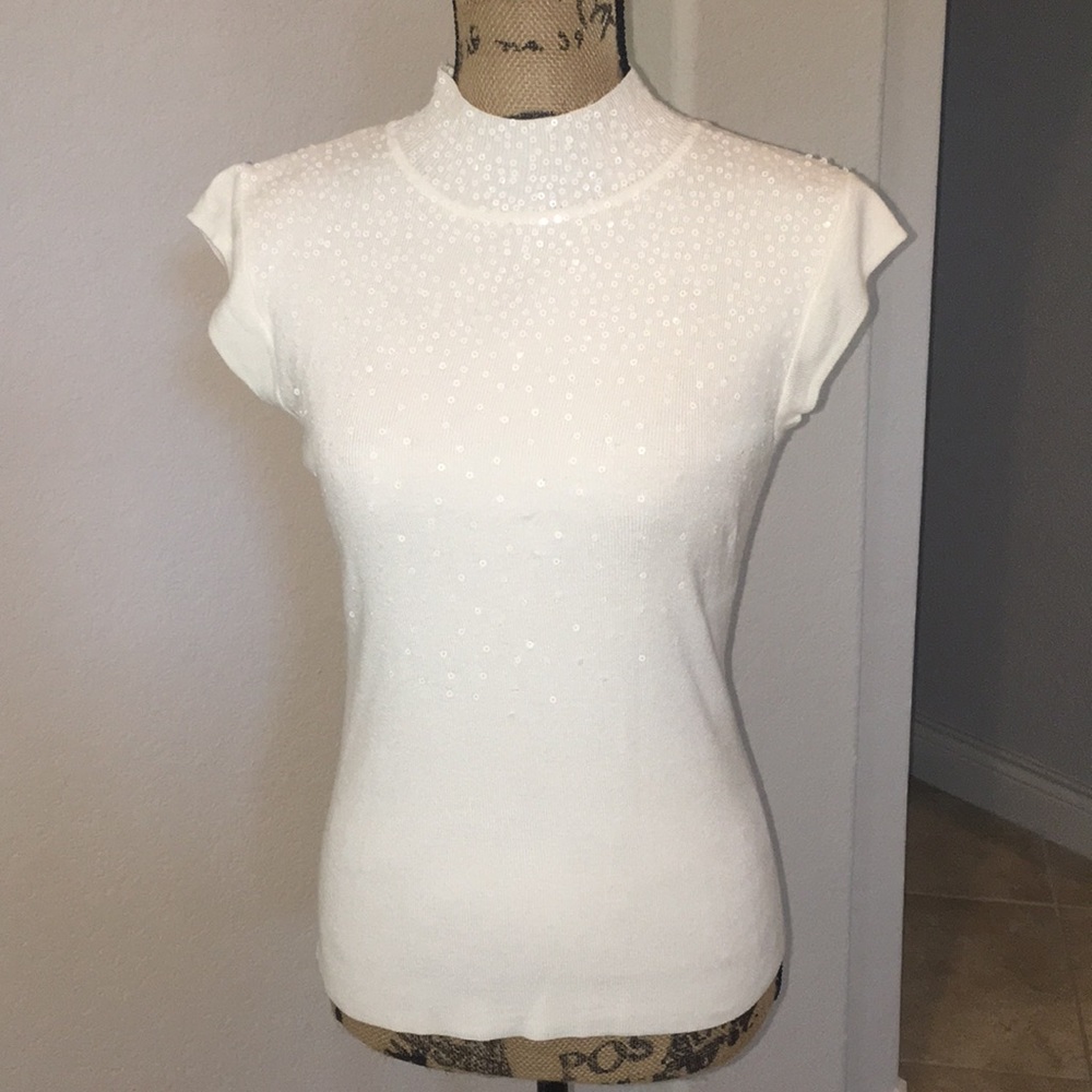 | ETOILE| Sequined low-sleeve top